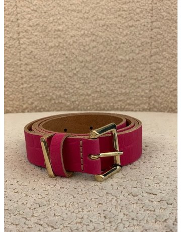 ELvy Croco Plain Belt Fuchsia