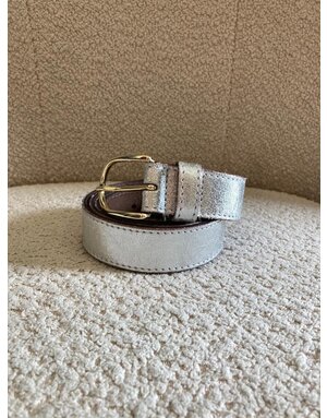 Elvy metallic belt silver
