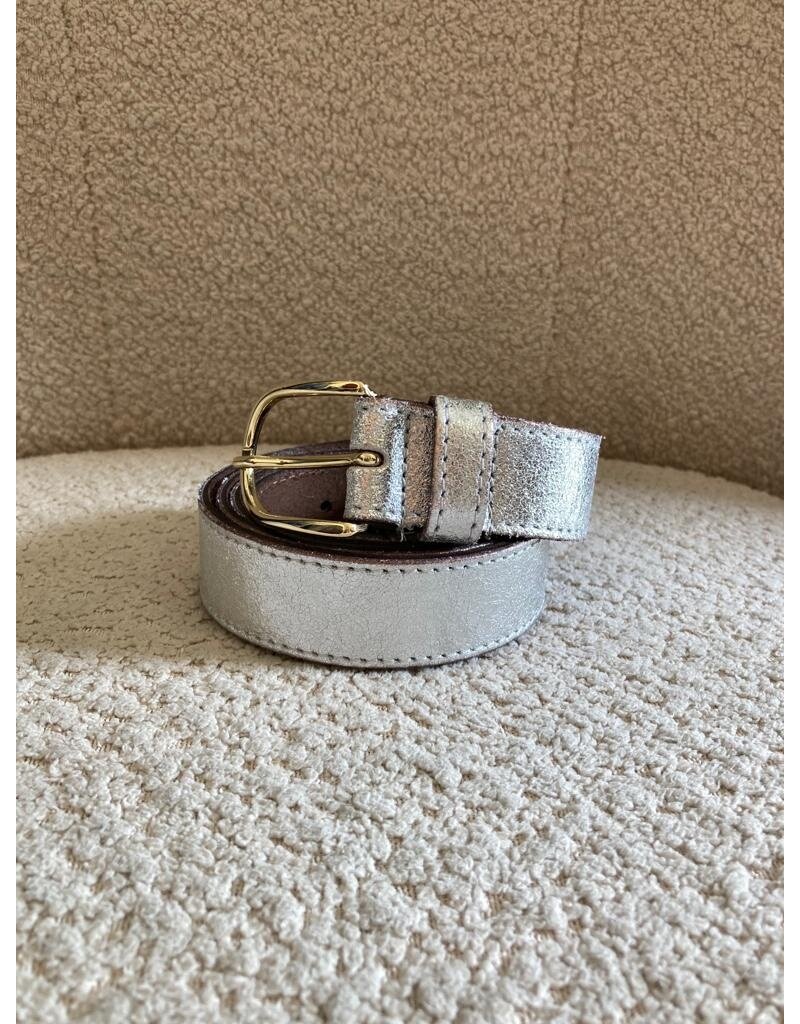 Elvy metallic belt silver