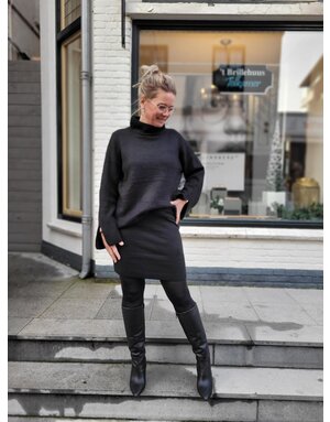 Feel Fashion Feel Set Gebreid Rok-Trui Zwart