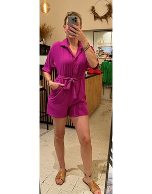 Feel Fashion Feel Jumpsuit Magenta Kort