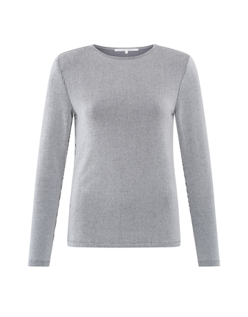 Yaya Yaya Rib Top LS Grey