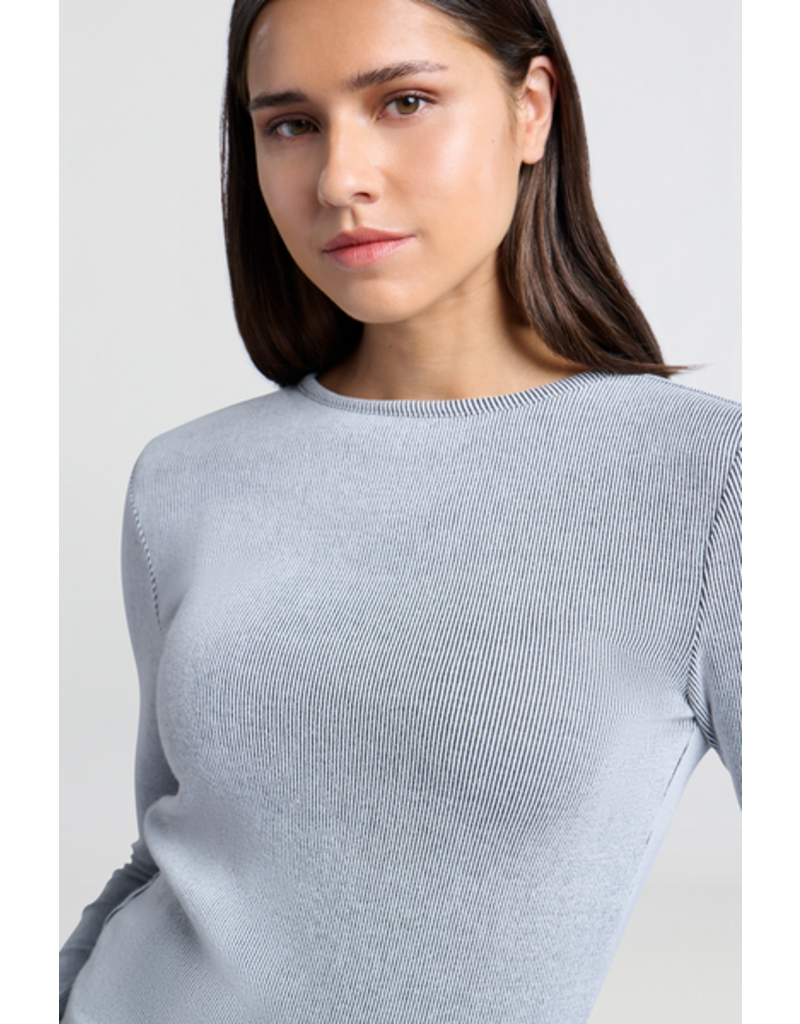 Yaya Yaya Rib Top LS Grey