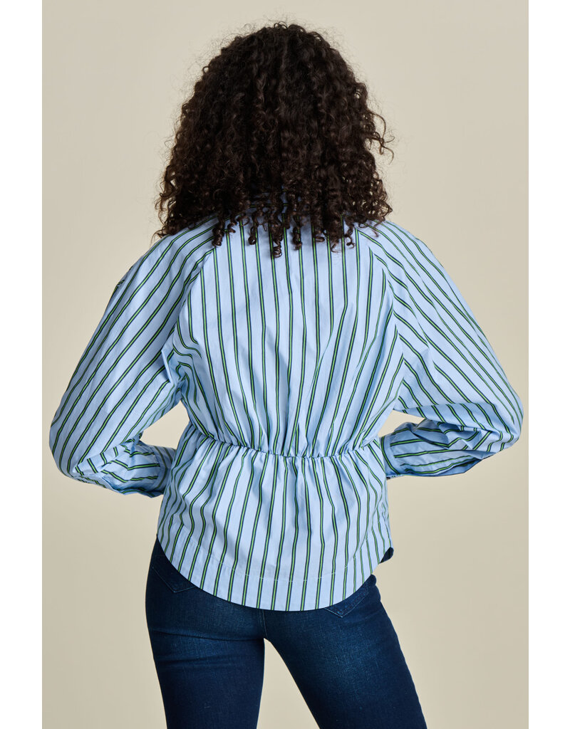 POM  Striped Poplin Blue