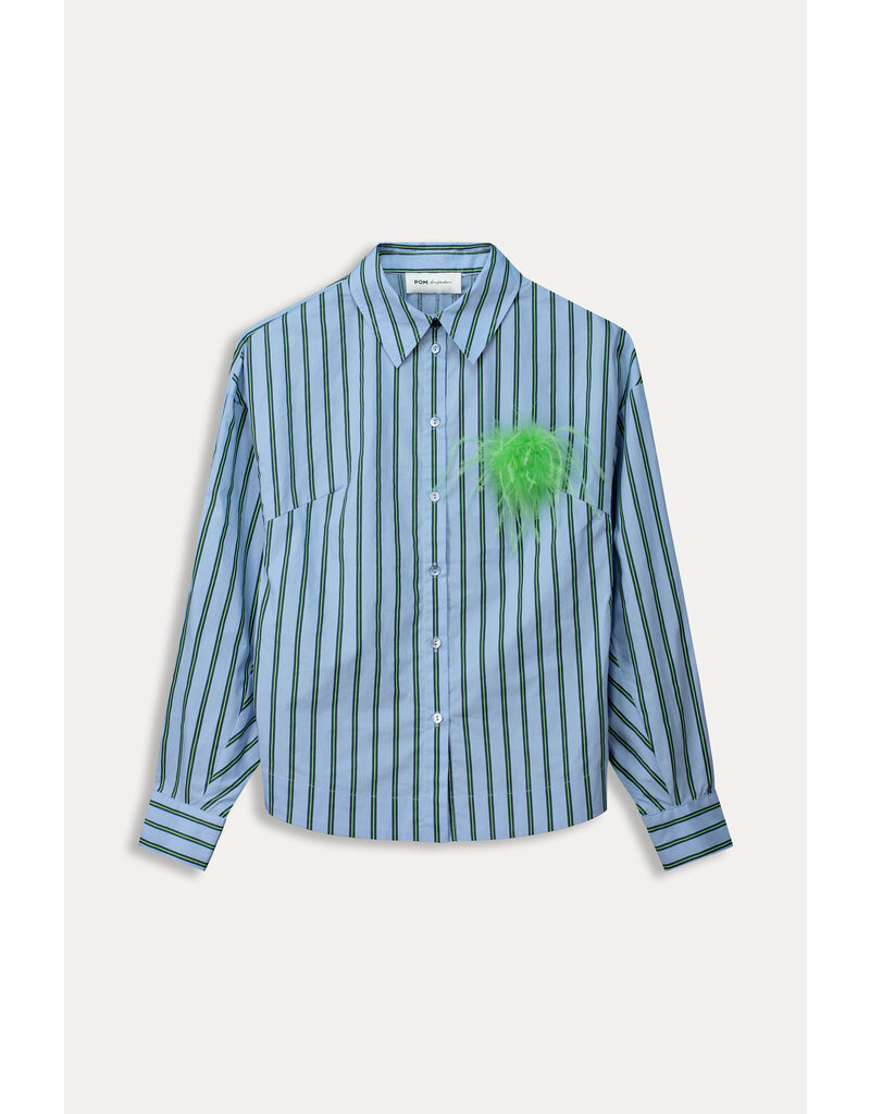 POM  Striped Poplin Blue