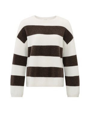 Yaya Yaya Block Stripe Brown Sw.