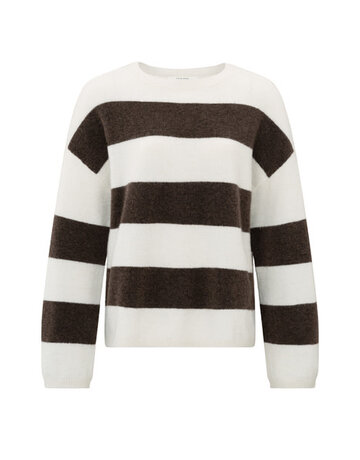 Yaya Yaya Block Stripe Brown Sw.