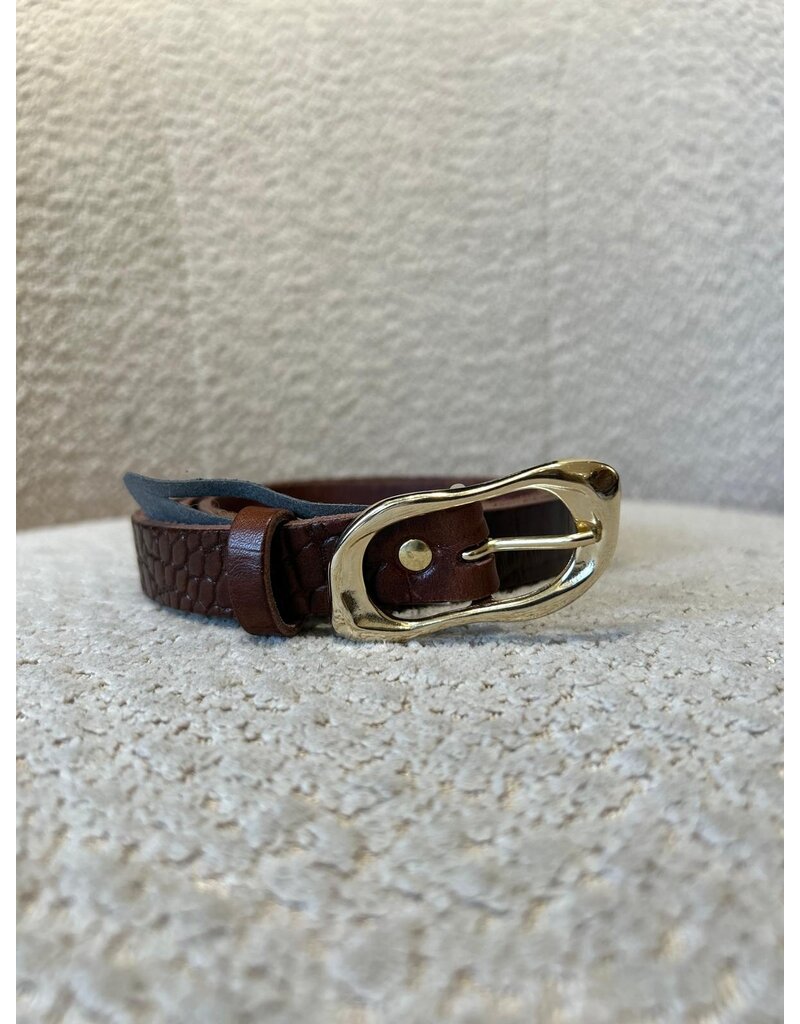 Elvy Belt Croco Brown