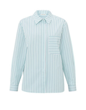 Yaya Yaya Stripe Blouse Lagoon Blue