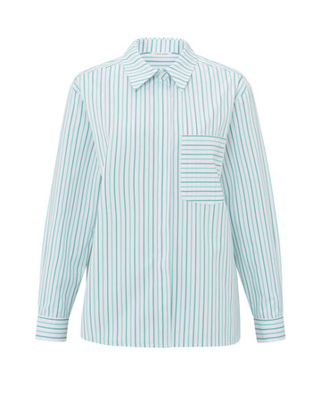 Yaya Yaya Stripe Blouse Lagoon Blue