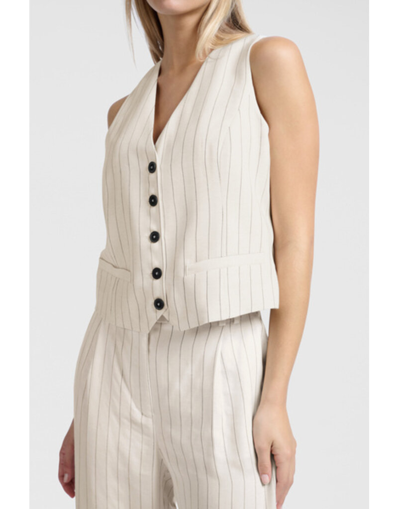 Yaya Yaya Gilet Stripe Lin Mix