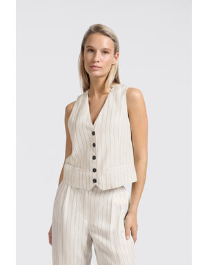 Yaya Yaya Gilet Stripe Lin Mix