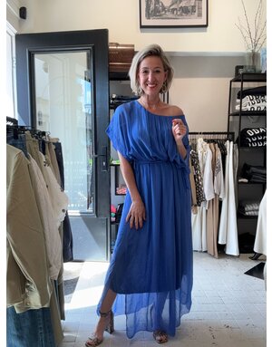 Feel Fashion Feel Jurk Silk/Visc Navy