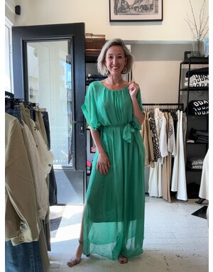 Feel Fashion Feel Jurk Silk/Visc Groen