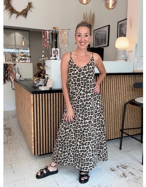 Feel Fashion Feel Jurk Leopard Spagh.