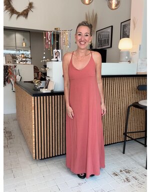 Feel Fashion Feel Jurk Oud Roze Spagh.
