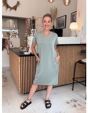Feel Fashion Feel Modal Jurk Sage rond