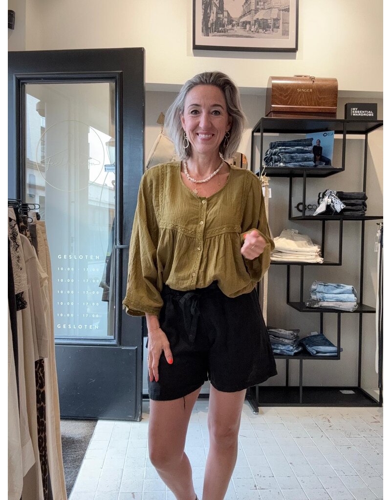 Feel Fashion Feel Linnen Short Zwart