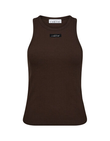 Haute L' Amitié HL Rib Badge Tank Top Mocca