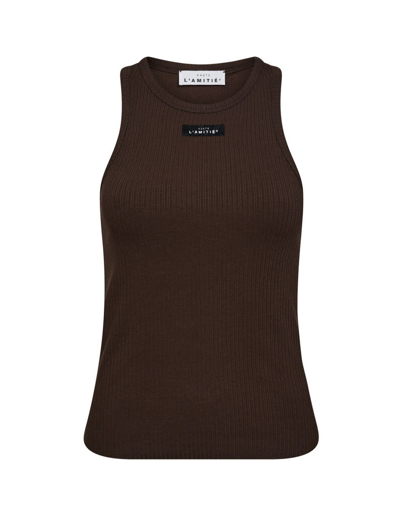 Haute L' Amitié HL Rib Badge Tank Top Mocca