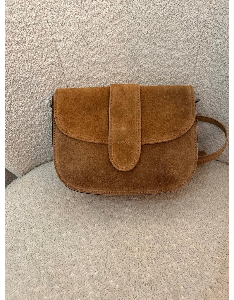 Feel Fashion Feel Tas Cognac Rond Suede