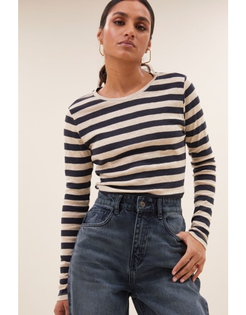 By-Bar By-Bar Big Stripe Top Chalk