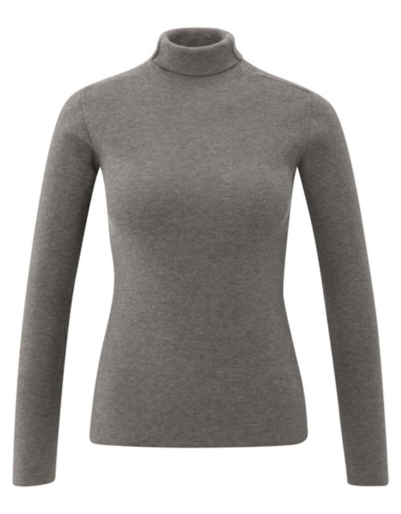 Yaya Yaya Turtle rib fitted  sw. Taupe