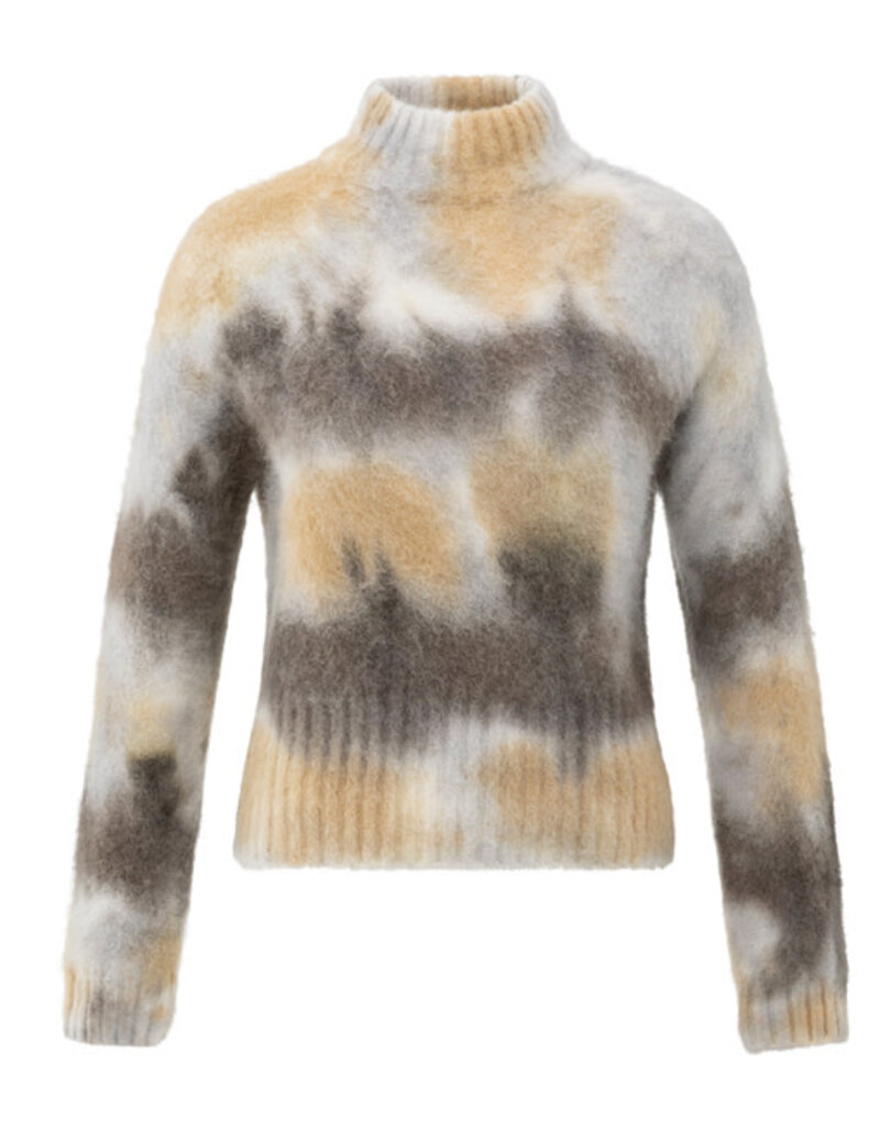 Yaya Yaya High neckline print Sw.Taupe