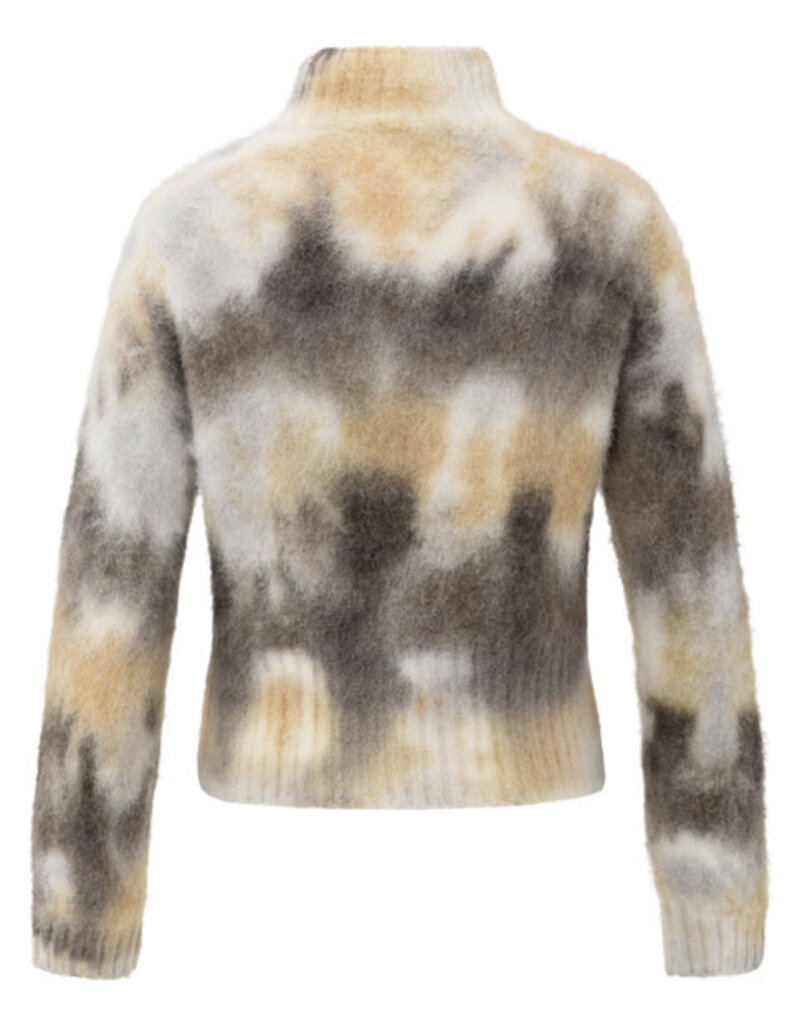 Yaya Yaya High neckline print Sw.Taupe