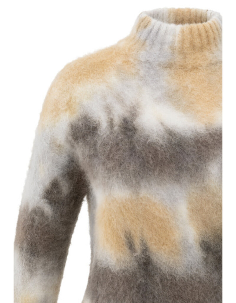 Yaya Yaya High neckline print Sw.Taupe