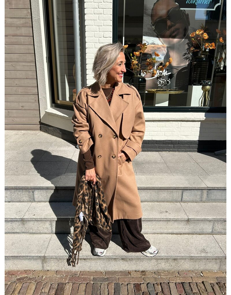 Feel Fashion Feel Jas Lange Mantel Zand