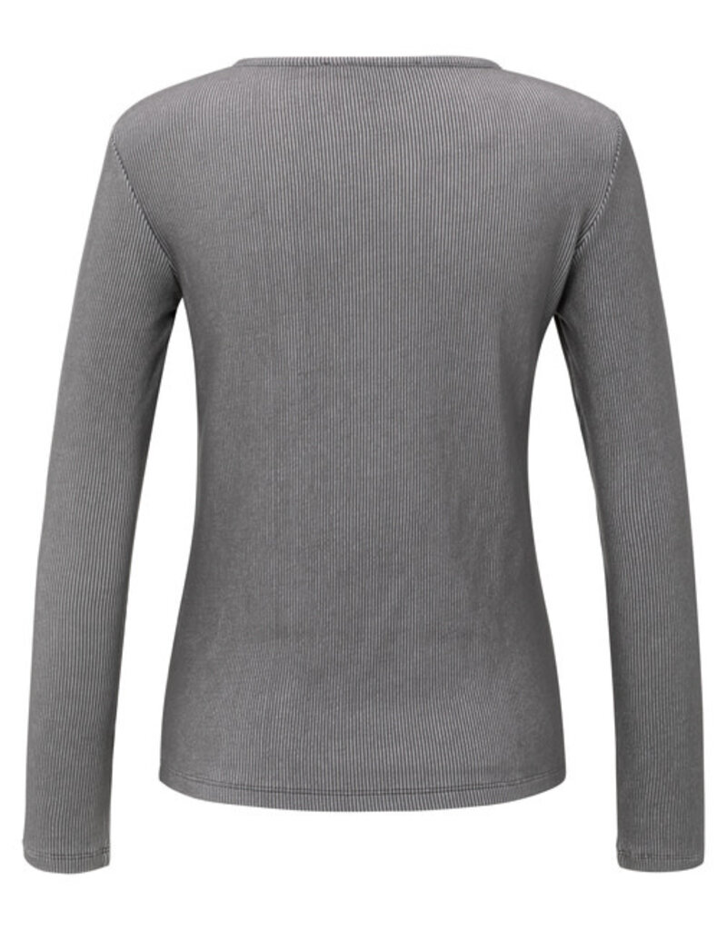 Yaya Yaya Rib Top  shoulder pads DN Grey
