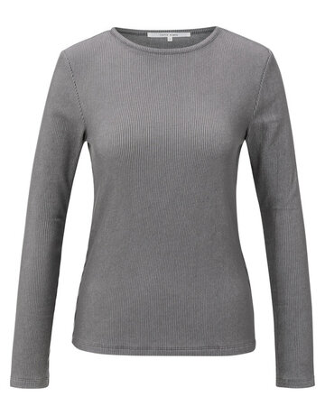 Yaya Yaya Rib Top  shoulder pads DN Grey