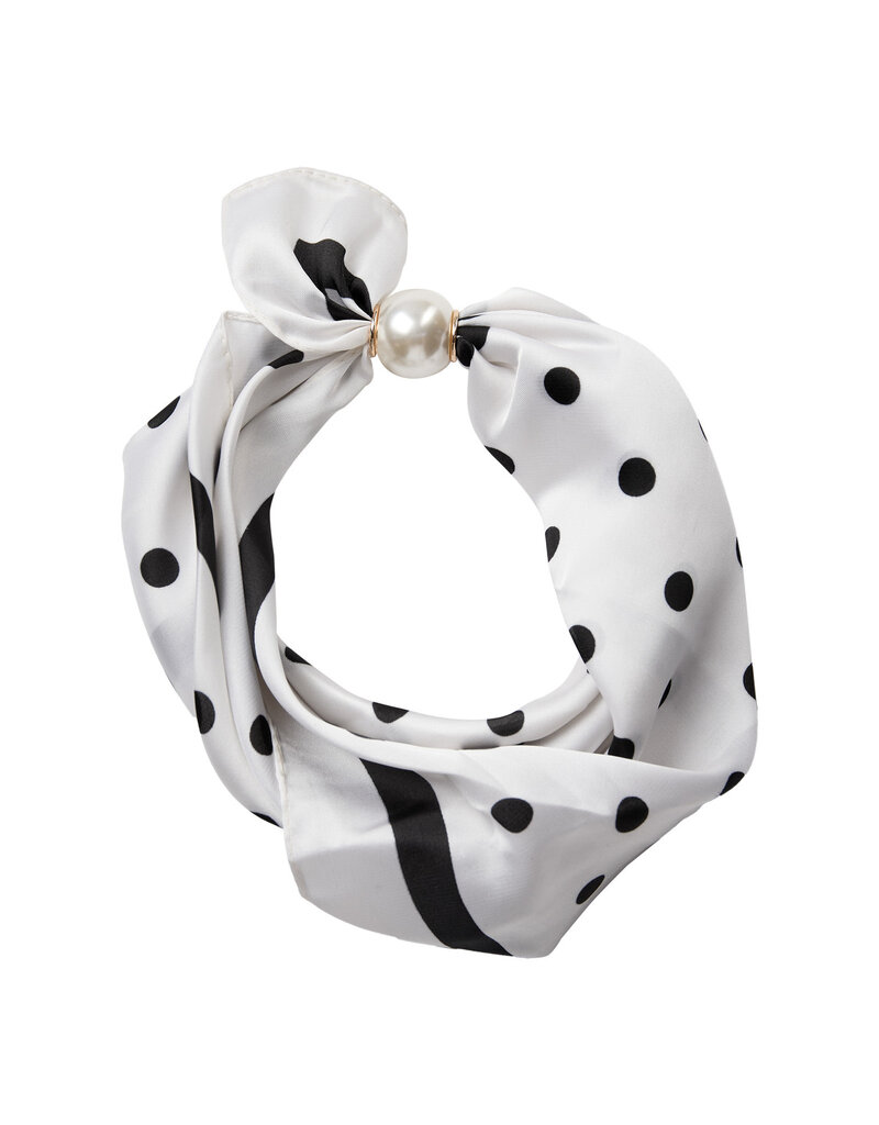 Co' Couture Co´couture Pearl Scarf White Black