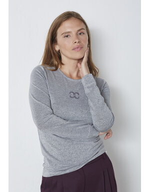 Co' Couture Co'Couture  Manny Lurex Top Silver