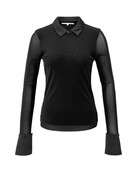 Yaya Yaya Mesh Blouse Black