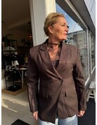 Feel Fashion Feel Blazer Bruin Krijtstreep