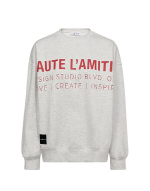 Haute L' Amitié HL  Studio Logo Sweat Pearl/Red