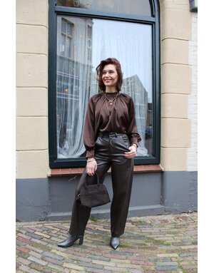 Feel Fashion Feel Faux Lth Pant Bruin