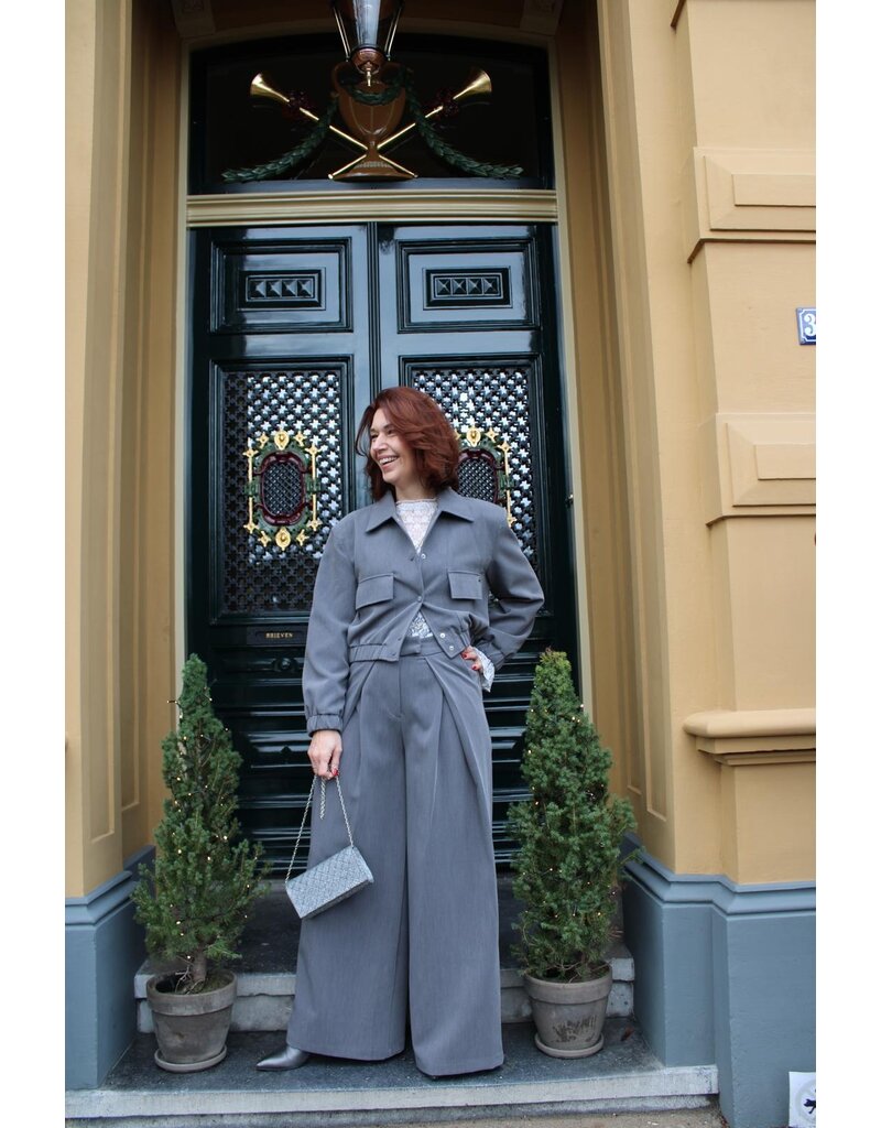 Feel Fashion Feel Blazer Kort Loua Grijs