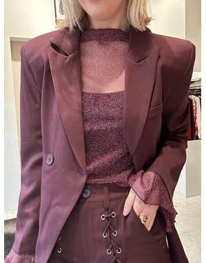 Feel Fashion Feel Top L.M Glitter Burgundy