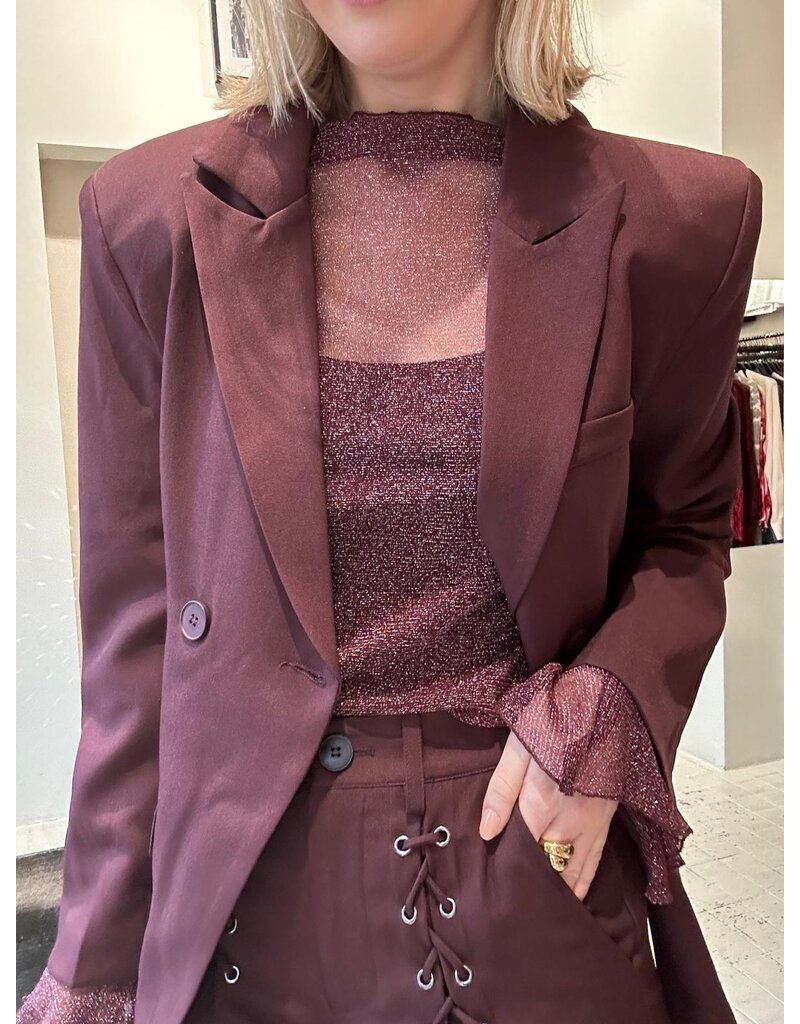 Feel Fashion Feel Top L.M Glitter Burgundy
