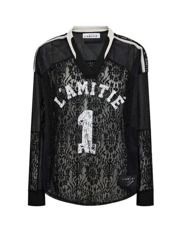 Haute L' Amitié HL Lace Football V-Blouse Black