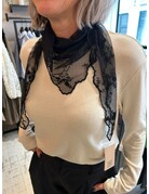 BOW 19 BOW19 Kanten sjaal zwart