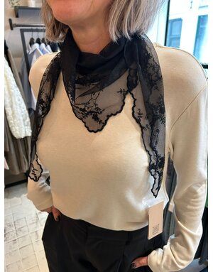 BOW 19 BOW19 Kanten sjaal zwart