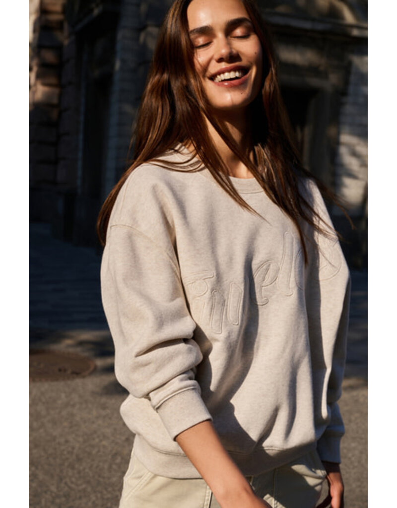 Yaya Yaya Text Sweater Grey Mel.