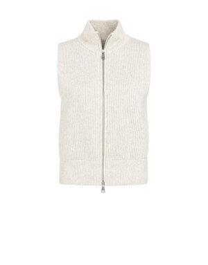 Yaya Yaya Gebreid Vest Collar Grey Mel.