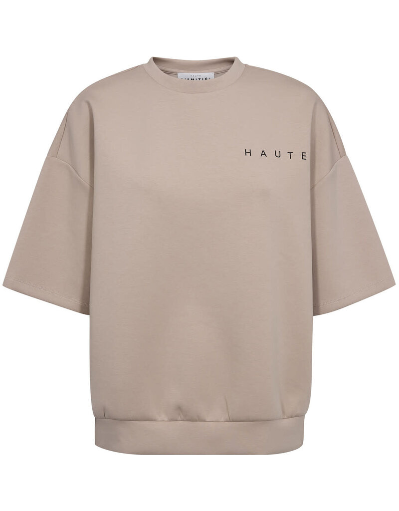 Haute L' Amitié HL Maxi Split SS Logo Sweat Beige
