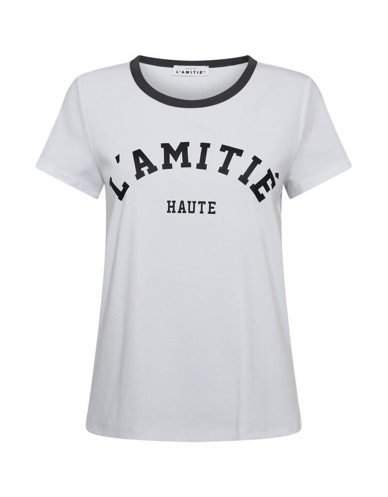 Haute L' Amitié HL Neckline Logo Tee White/Ink