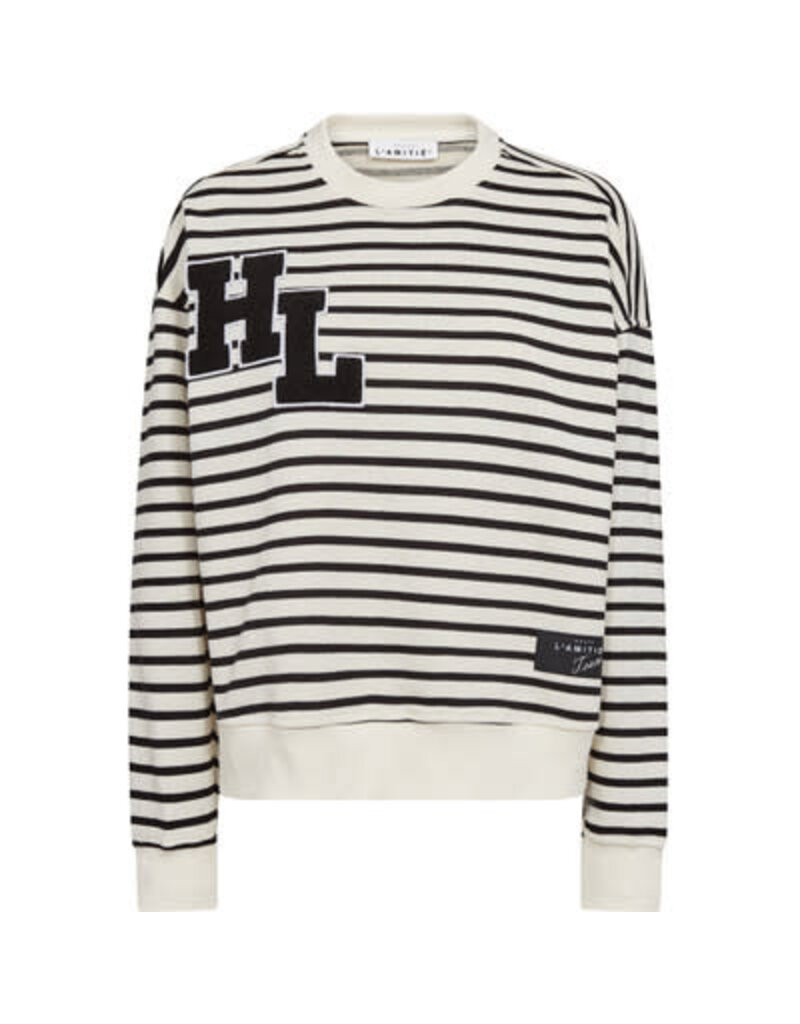 Haute L' Amitié HL  Stripe Application Sweat OW/Black